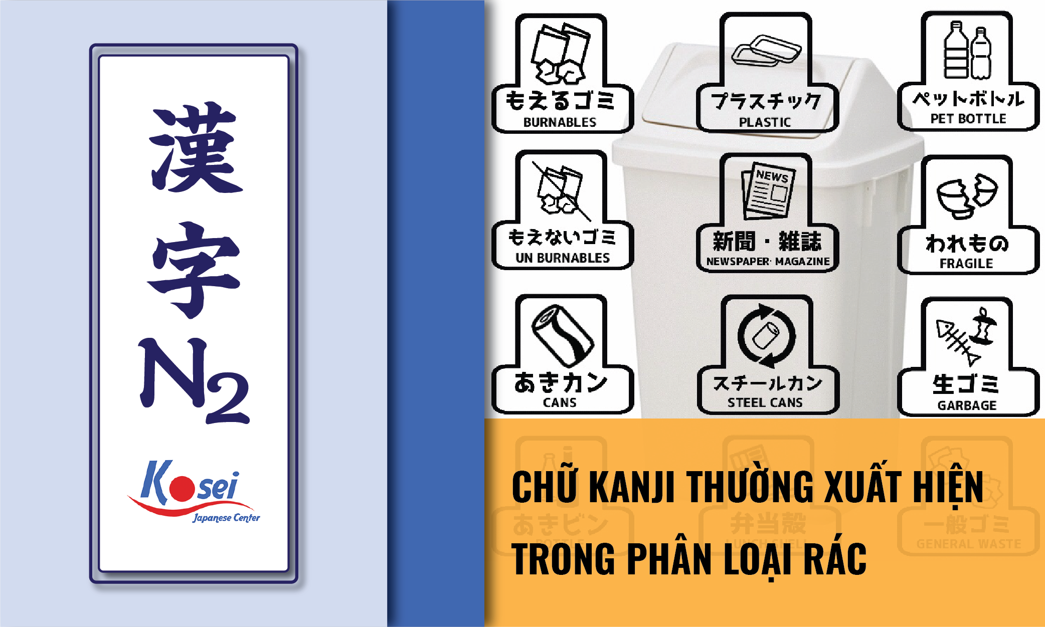 kanji n2 phân loại rác