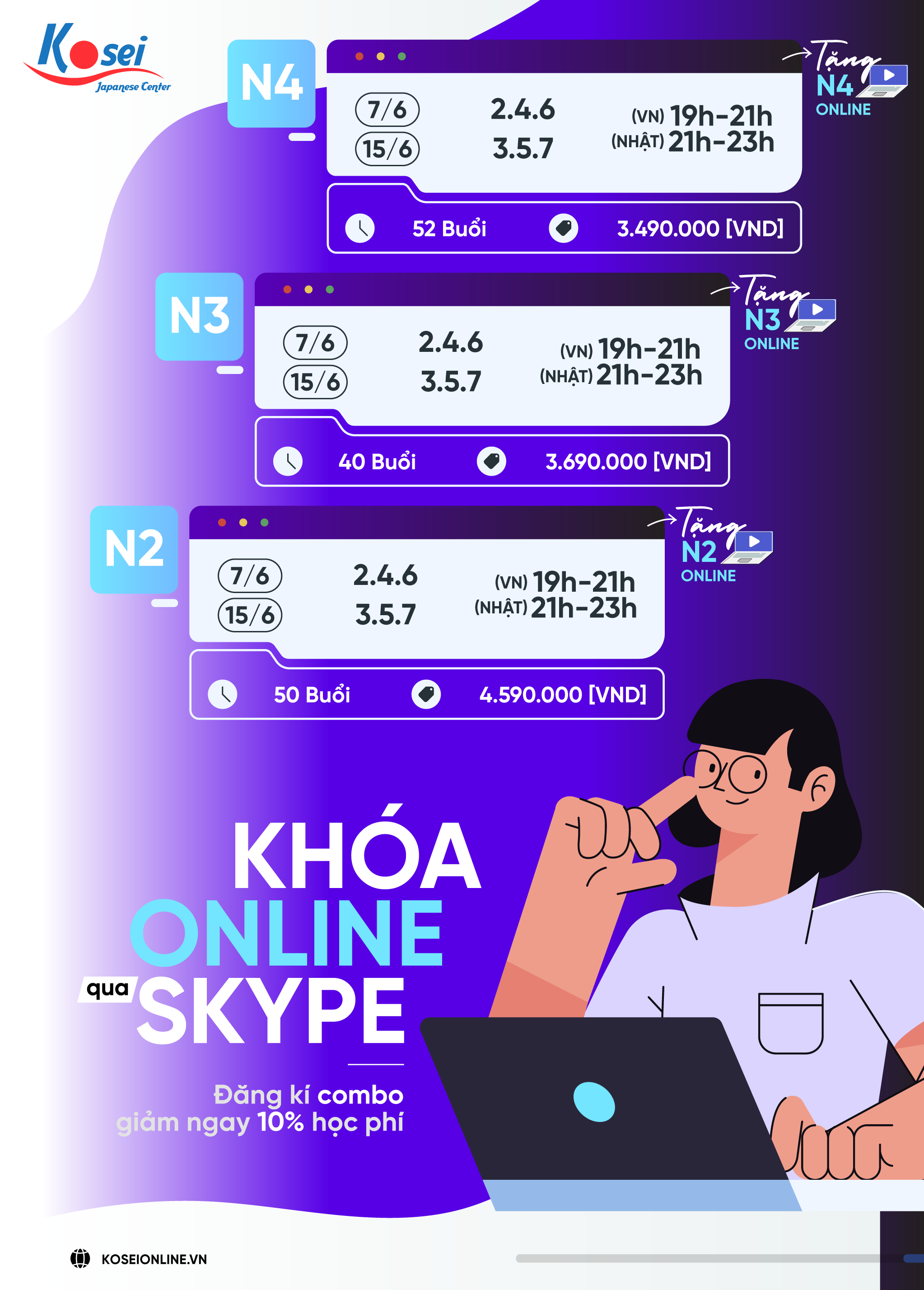 khoá học online qua skype