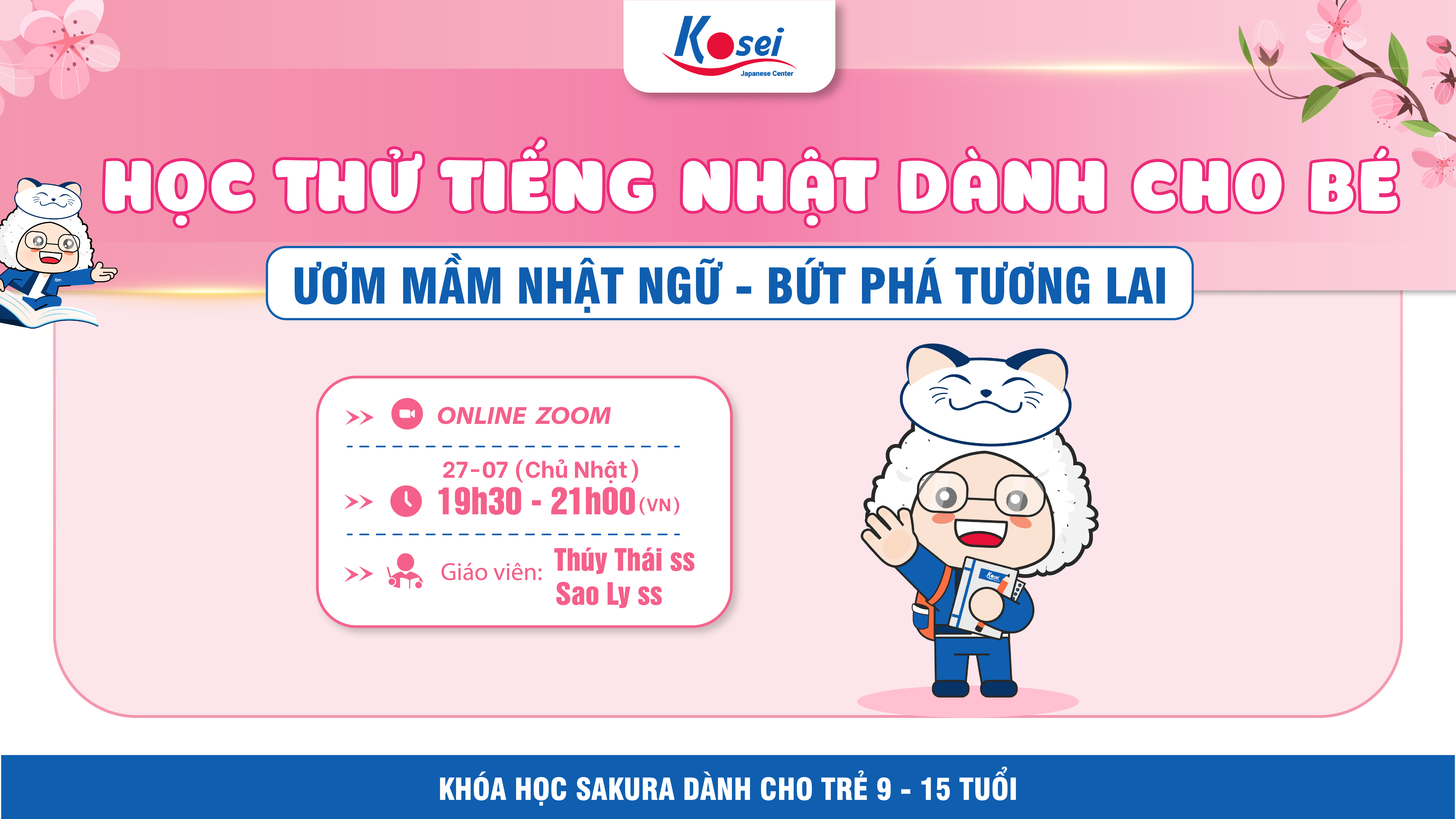 [ĐĂNG KÝ NGAY] HỌC THỬ KHÓA HỌC SAKURA - TIẾNG NHẬT DỄ DÀNG CHO BÉ!&nbsp;