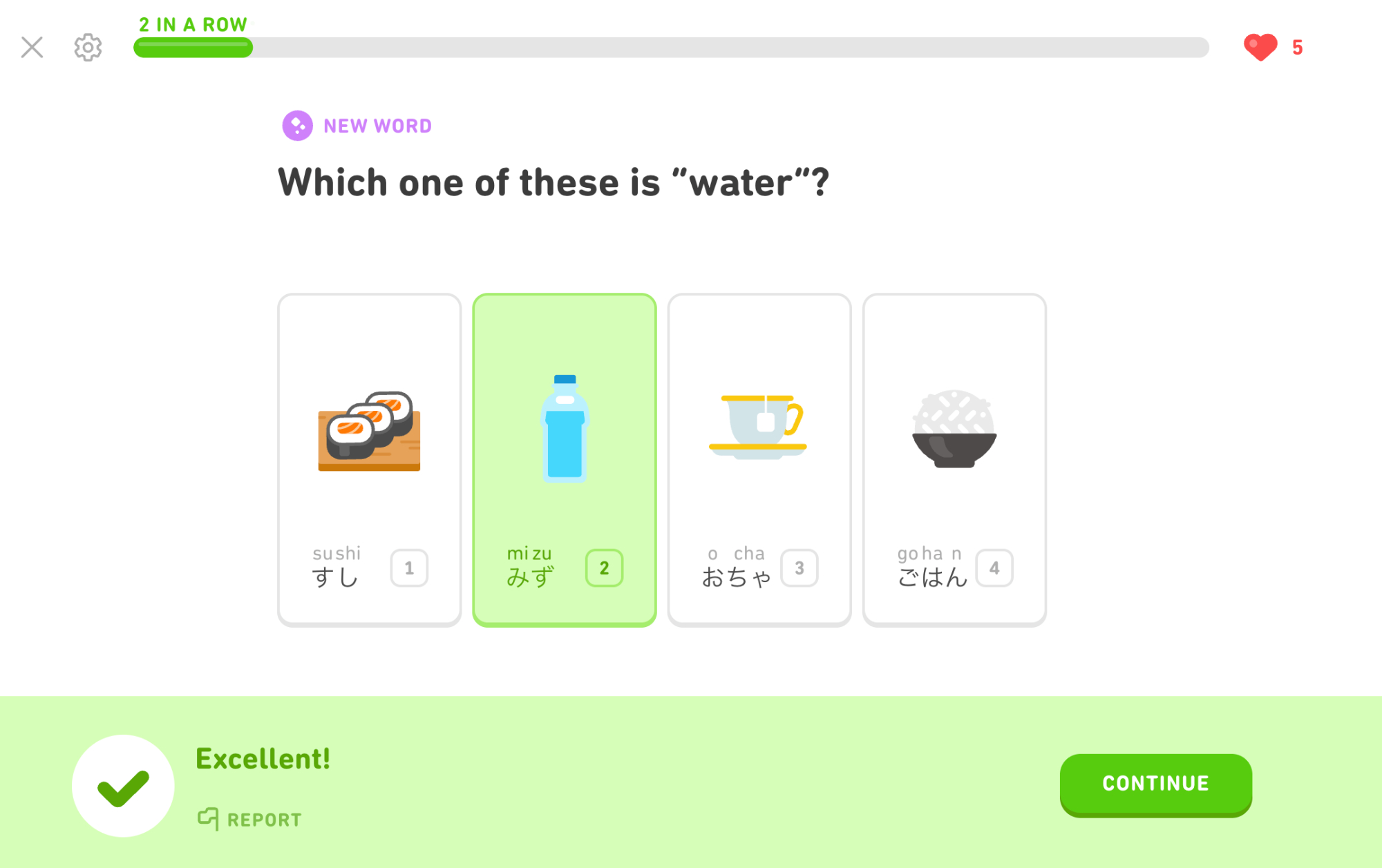 Bé học từ vựng tiếng Nhật thông qua hình ảnh sinh động, trực quan với Duolingo