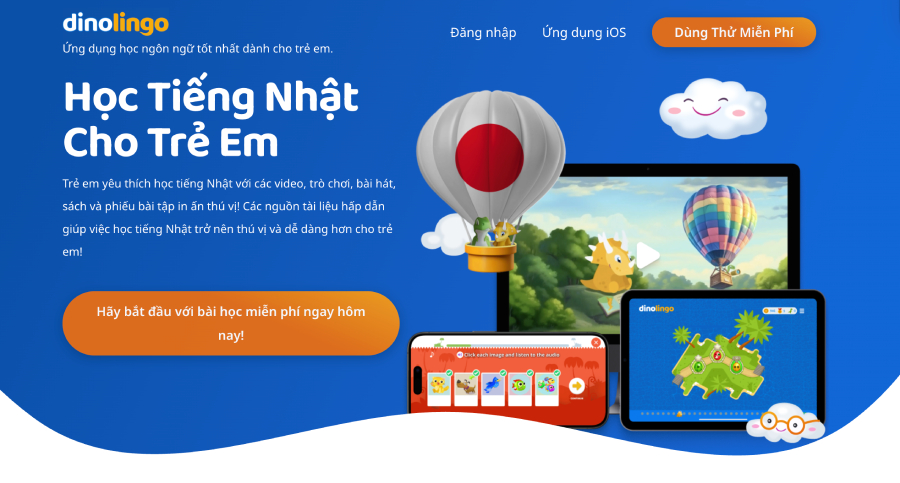 Ứng dụng Dinolingo giúp bé học tiếng Nhật thông qua các video hoat hình, bài hát tiếng Nhật