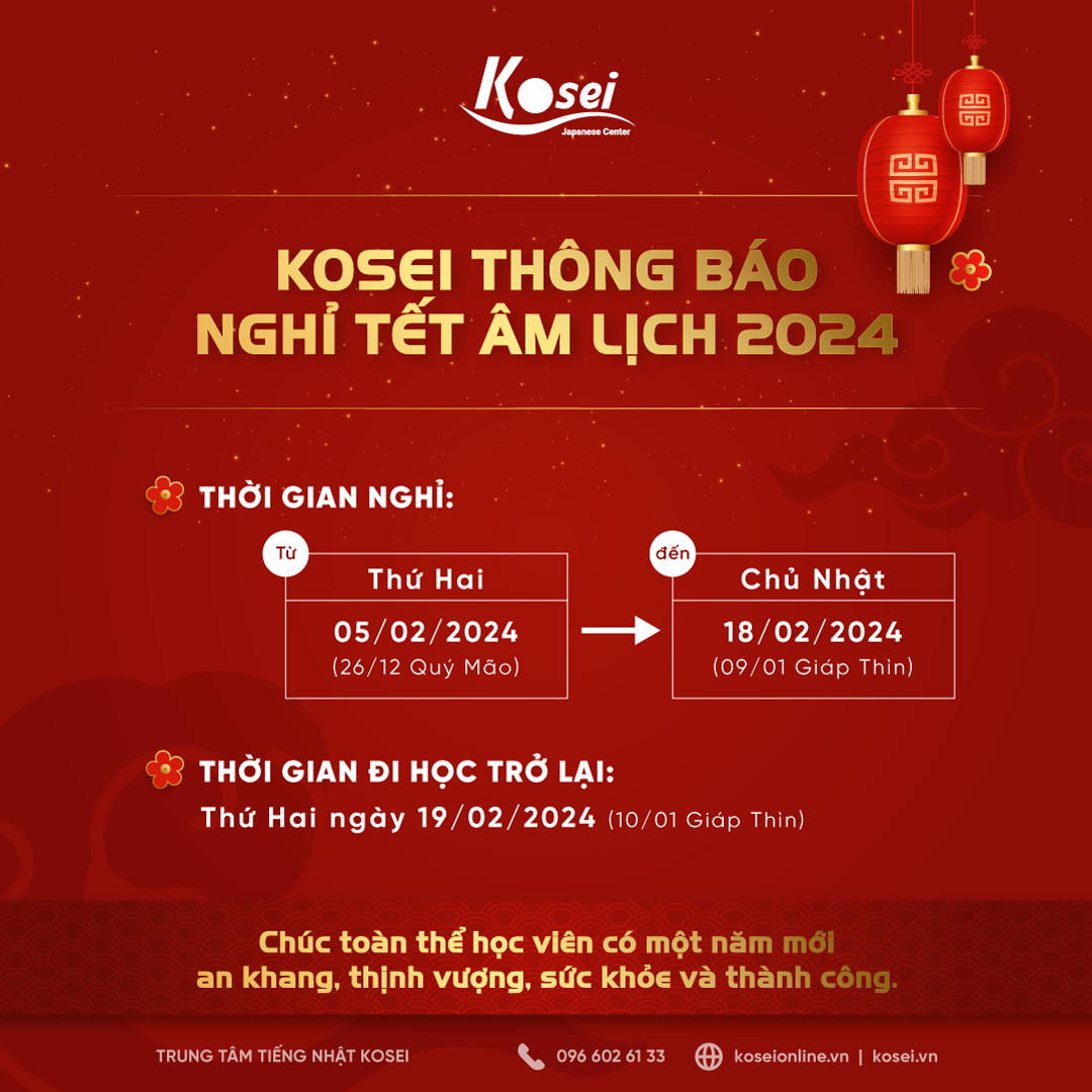 nghỉ tết âm lịch 2024