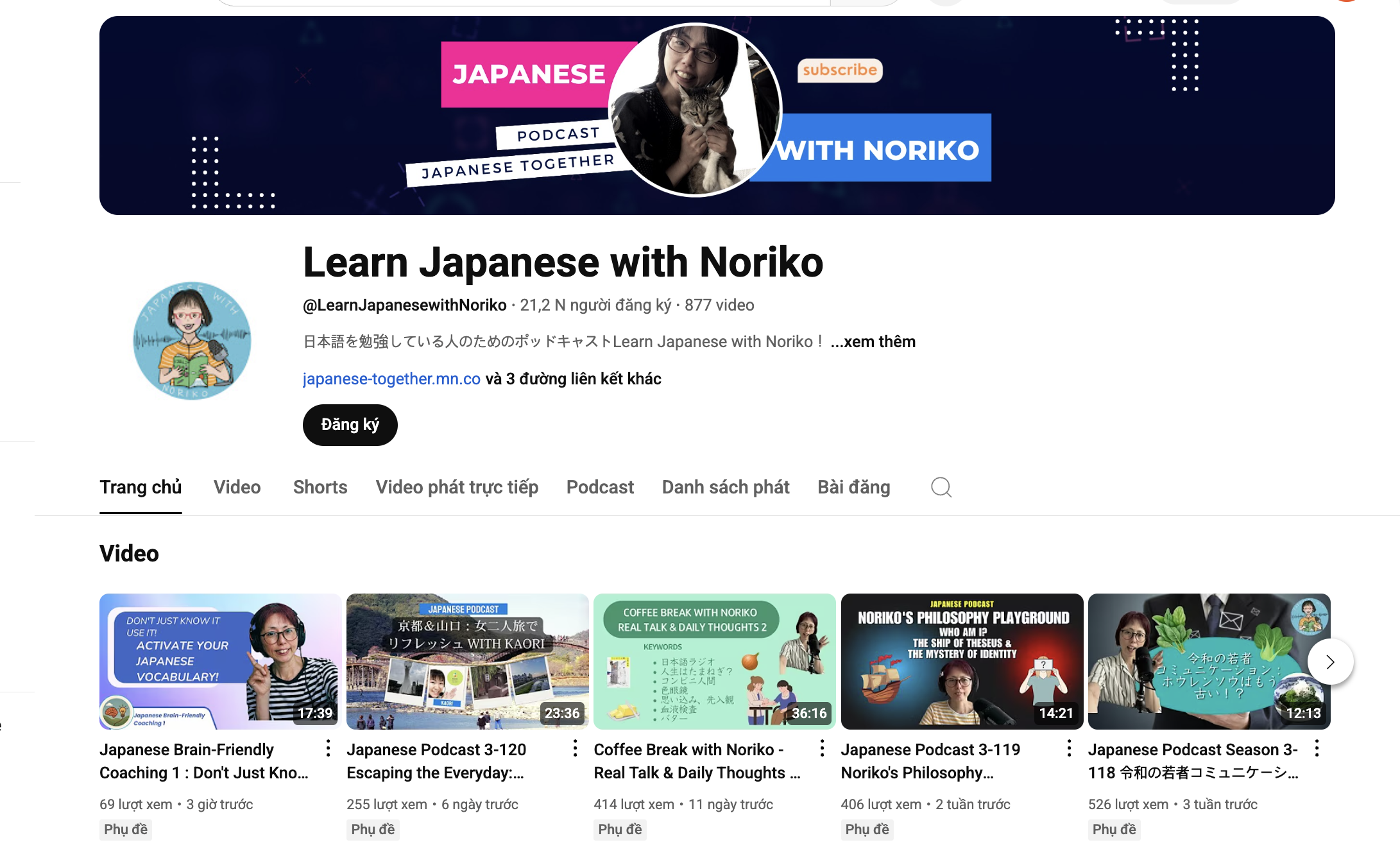 Cô Noriko với các podcast tiếng Nhật về các chủ đề nâng cao hơn như tâm lý, sách, du lịch 