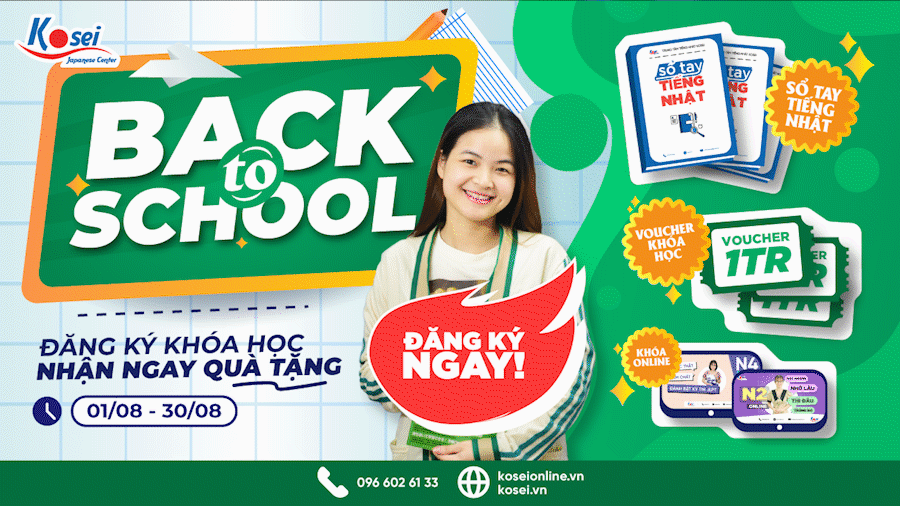 đăng ký khoá học tiếng nhật nhận ngay quà tặng tại kosei