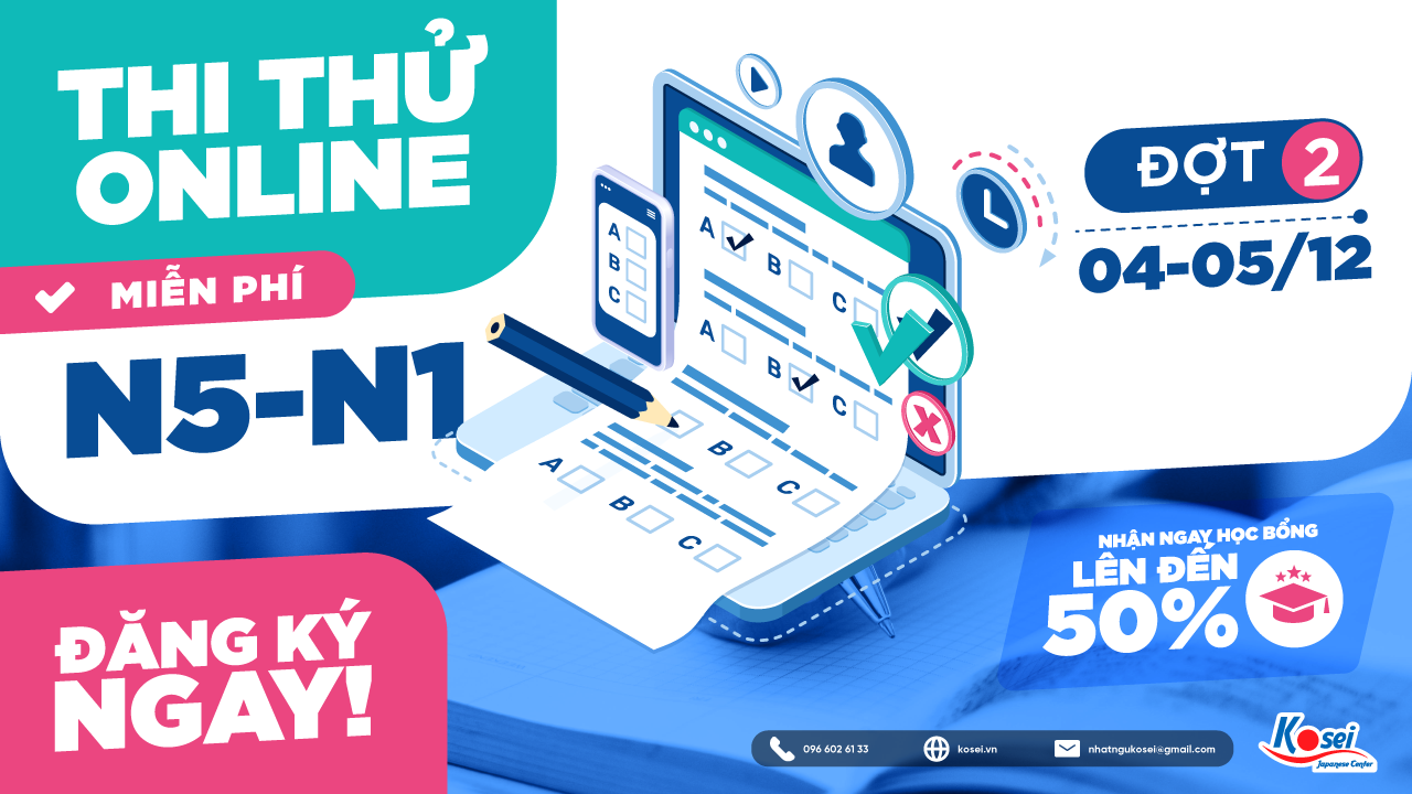 THI THỬ JLPT tháng 12 cùng Kosei