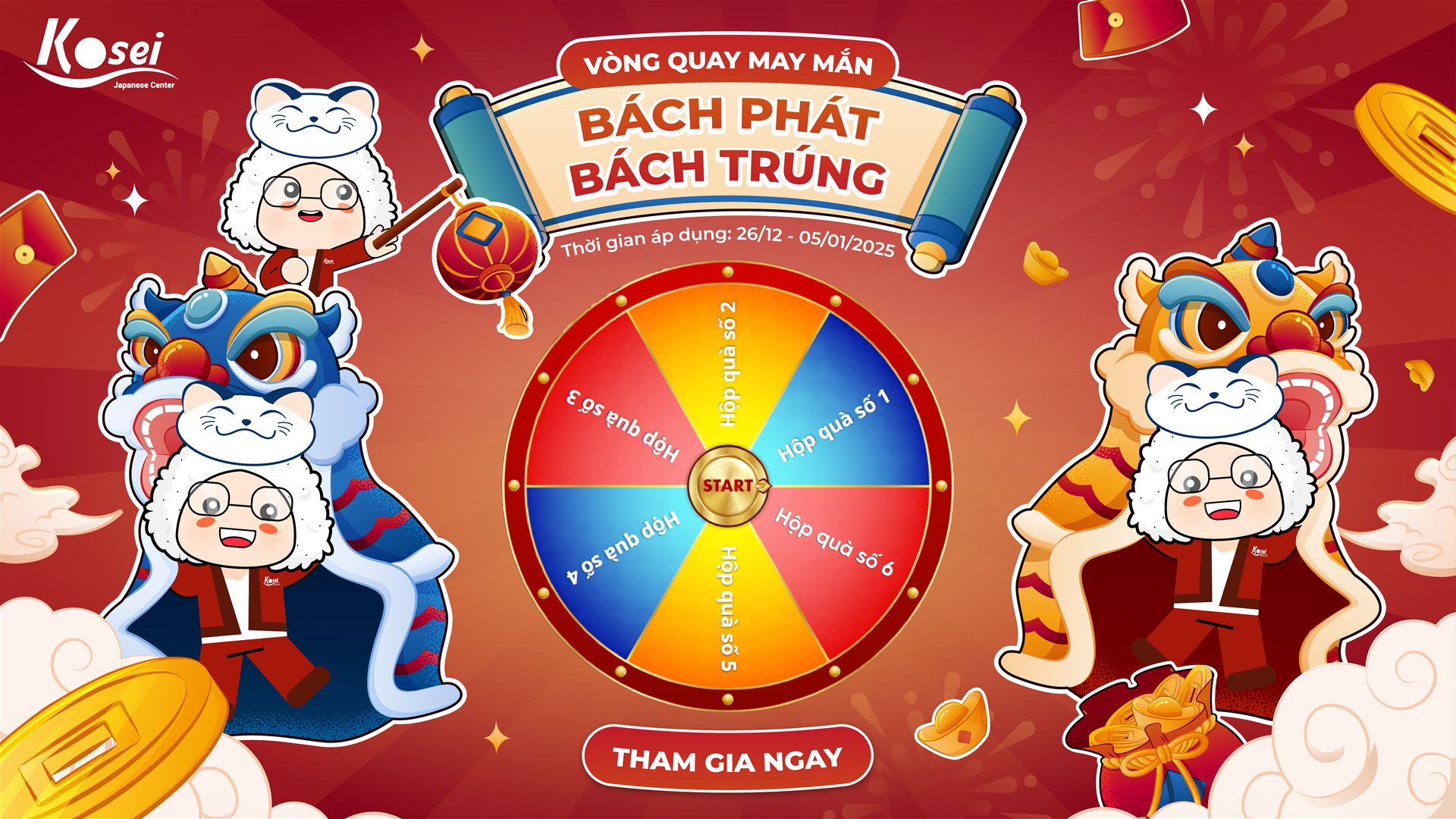 vòng quay, vòng quay may mắn, bách phát bách trúng, kosei, vòng quay may mắn kosei, kosei nihongo