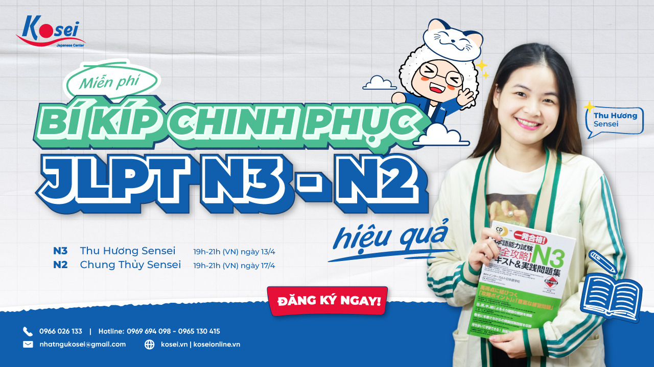 [MIỄN PHÍ] BÍ KÍP CHINH PHỤC JLPT N3 - N2 HIỆU QUẢ