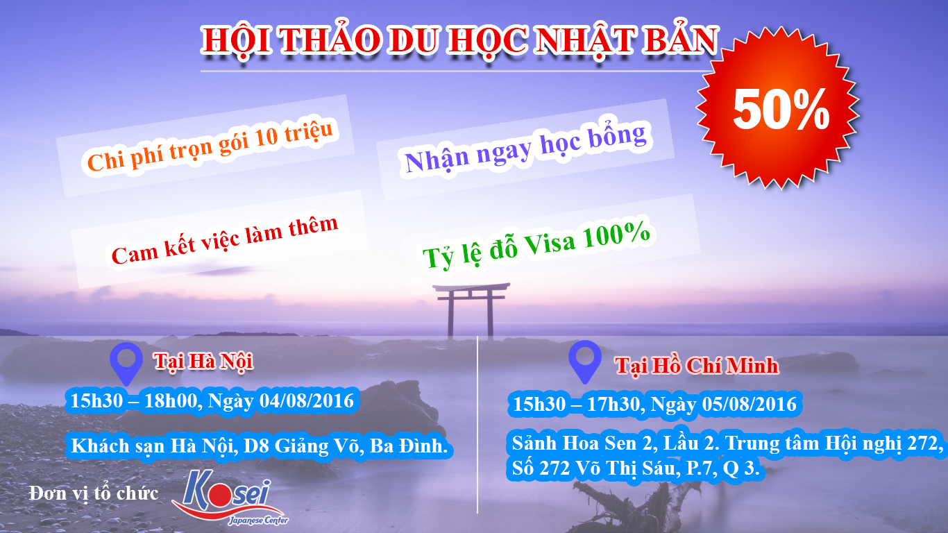 Hội Thảo Du Học Nhật Bản – Nhận Học Bổng 50%