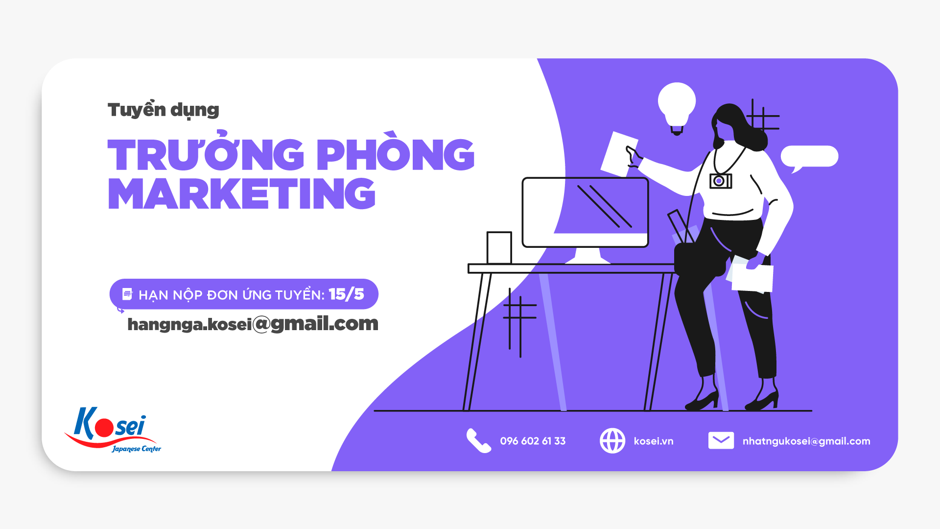 Kosei tuyển dụng Trưởng Phòng Marketing