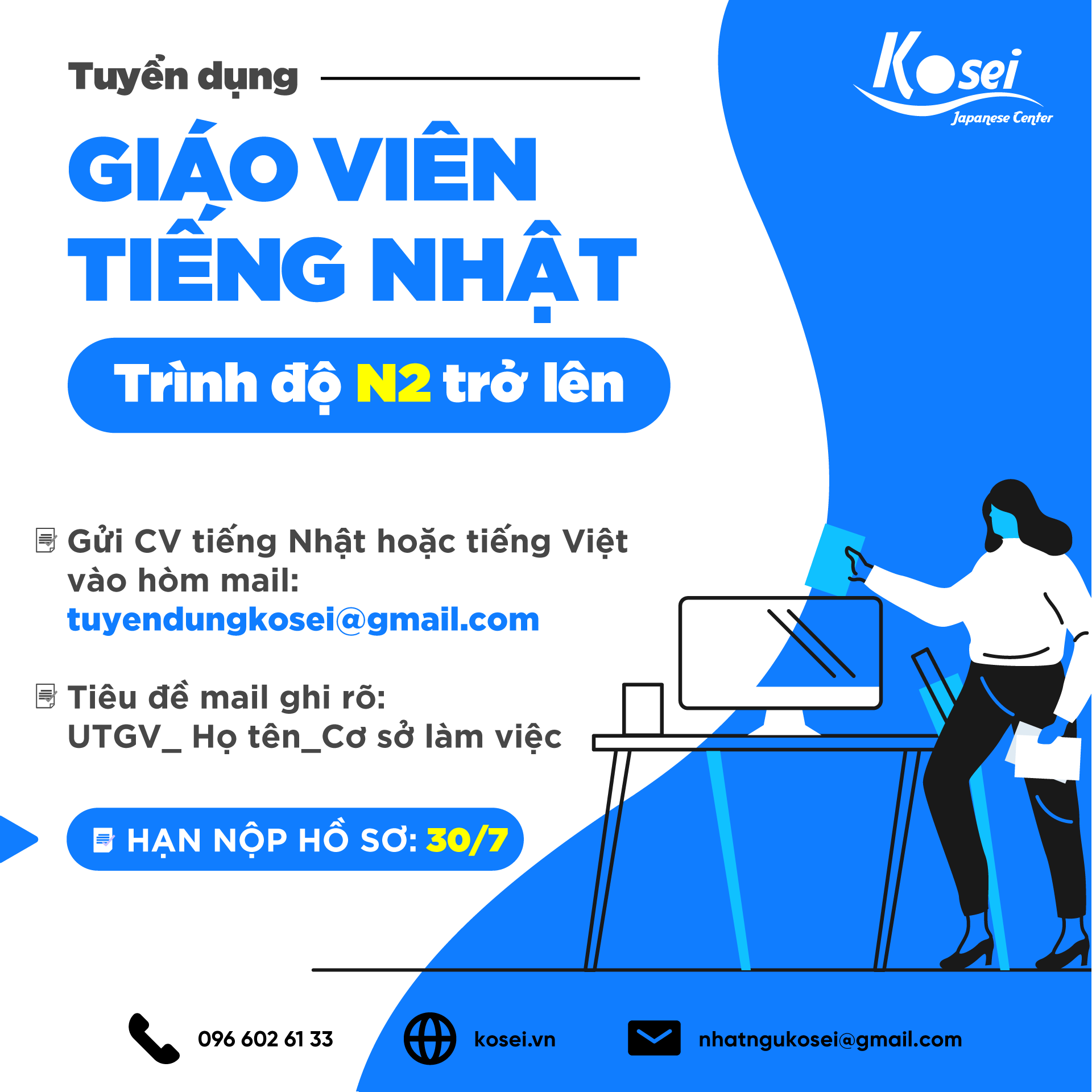 tuyển dụng giáo viên tiếng Nhật Online Offline partime