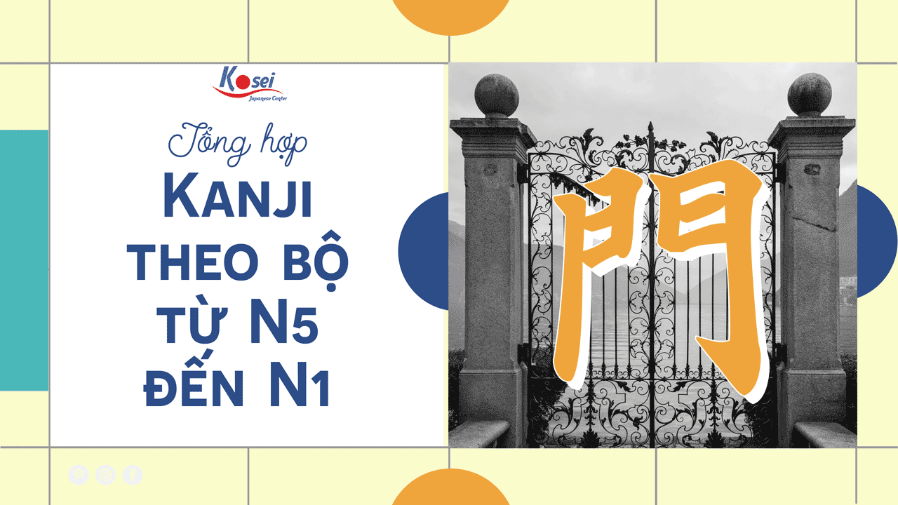 Kanji từ N5 đến N1 chứa bộ Môn