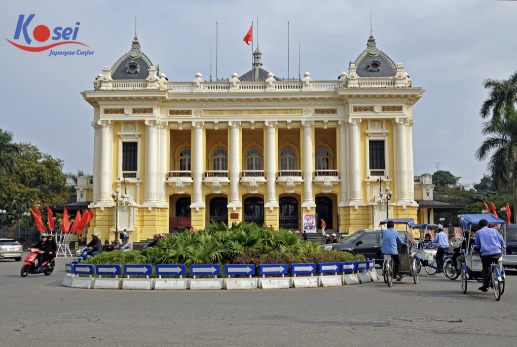 Học từ vựng tiếng Nhật qua cách giới thiệu các địa danh nổi tiếng ở Hà Nội (phần 7) オペラ・ハウス  (Nhà Hát Lớn)