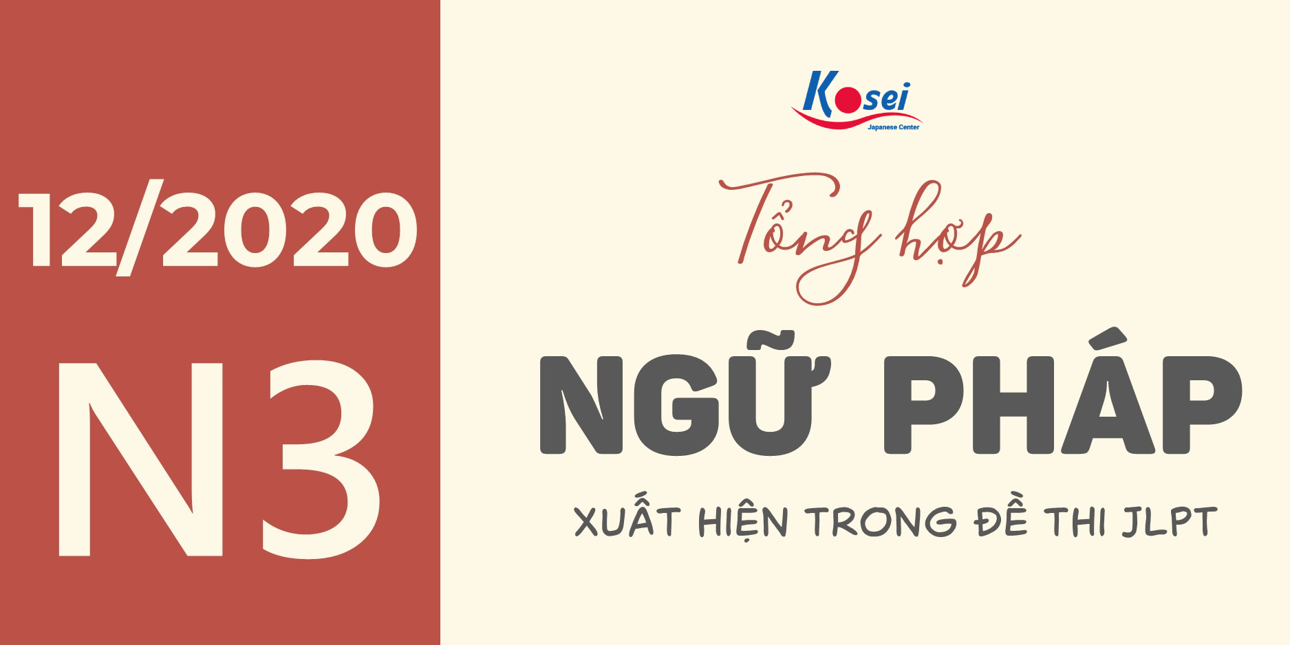 ngữ pháp xuất hiện trong đề thi JLPT N3, ngữ pháp n3 12/2020
