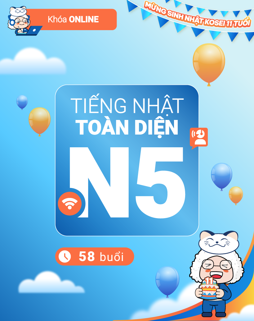 Khoá học tiếng Nhật N5 Toàn Diện