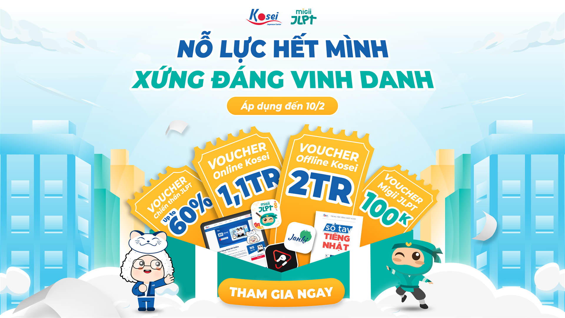 Vinh danh KOSEI x MIGII Chúc mừng 1 năm JLPT