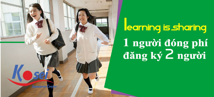 Tiếng Nhật đăng ký 1 học 2 với Nhật ngữ Kosei.